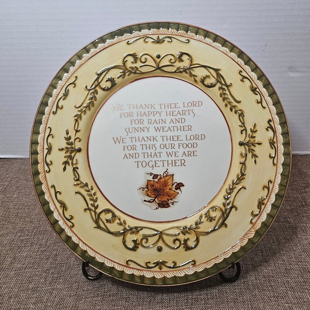 Amscan Home Decor Large Decorative Christian Meal Prayer Ceramic Plate